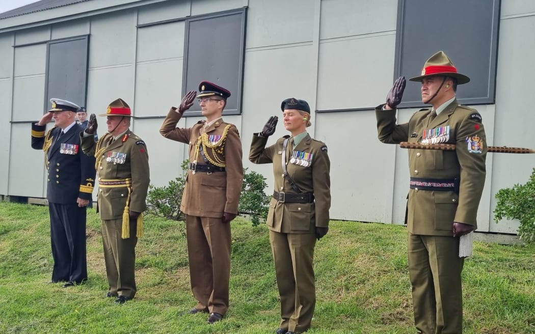 Defence Force members at the event to mark the coronation of King Charles in Wellington on 7 May 2023.