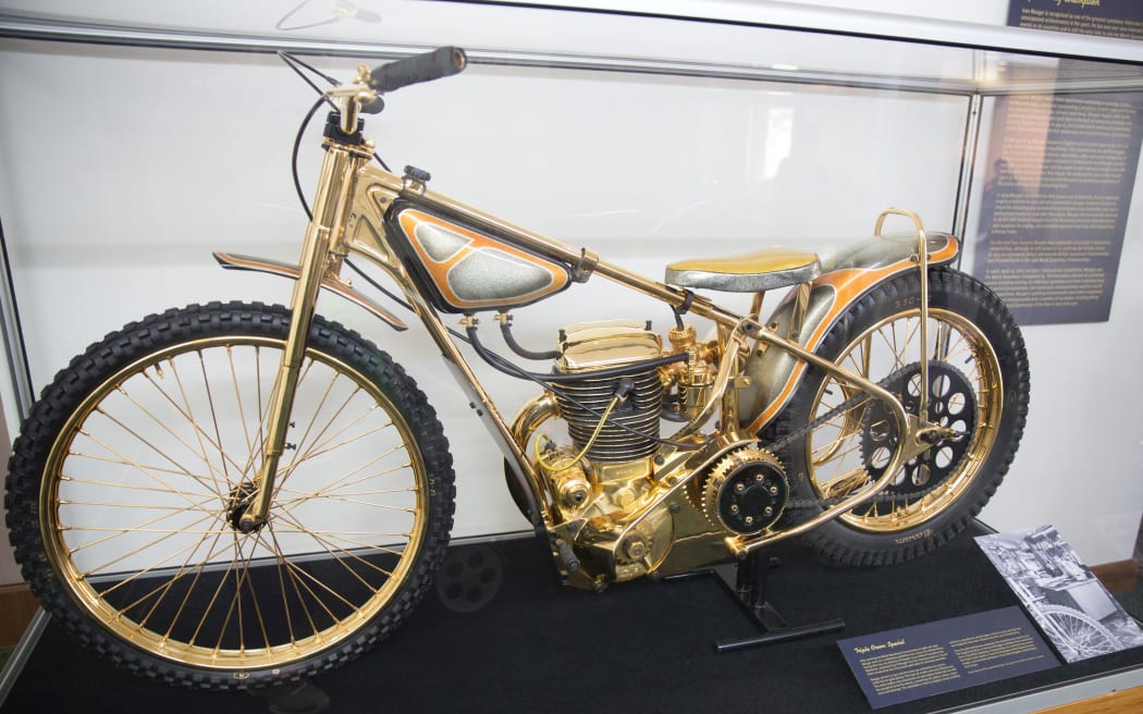 Ivan Mauger broke the world long-track speed record on this gold-plated speedway bike in 1986.