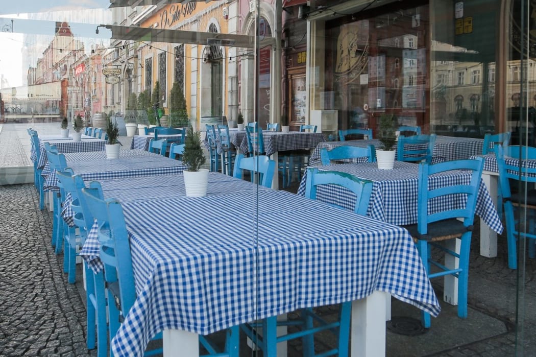 A deserted restaurant in Wroclaw, Poland, on March 14, 2020. (Photo by Krzysztof Zatycki/NurPhoto)