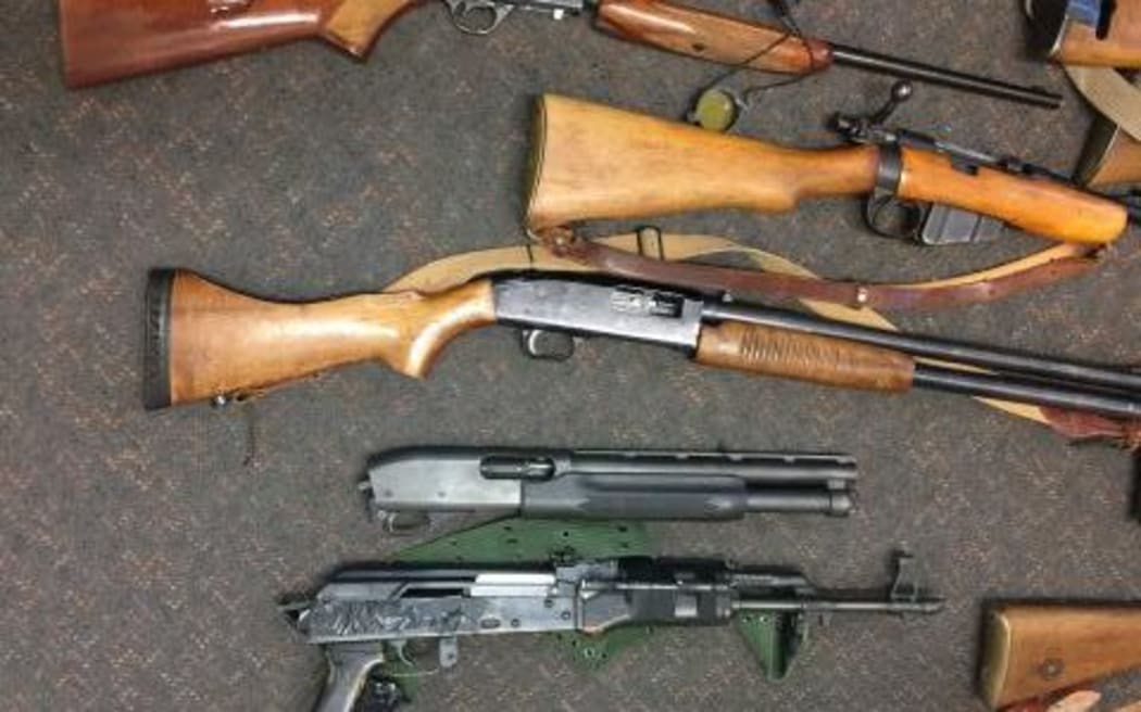 Part of the weapons cache found at a rural Marlborough property.