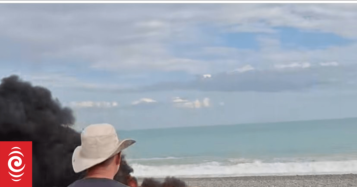 Rubbish dumped, set alight on Canterbury beach