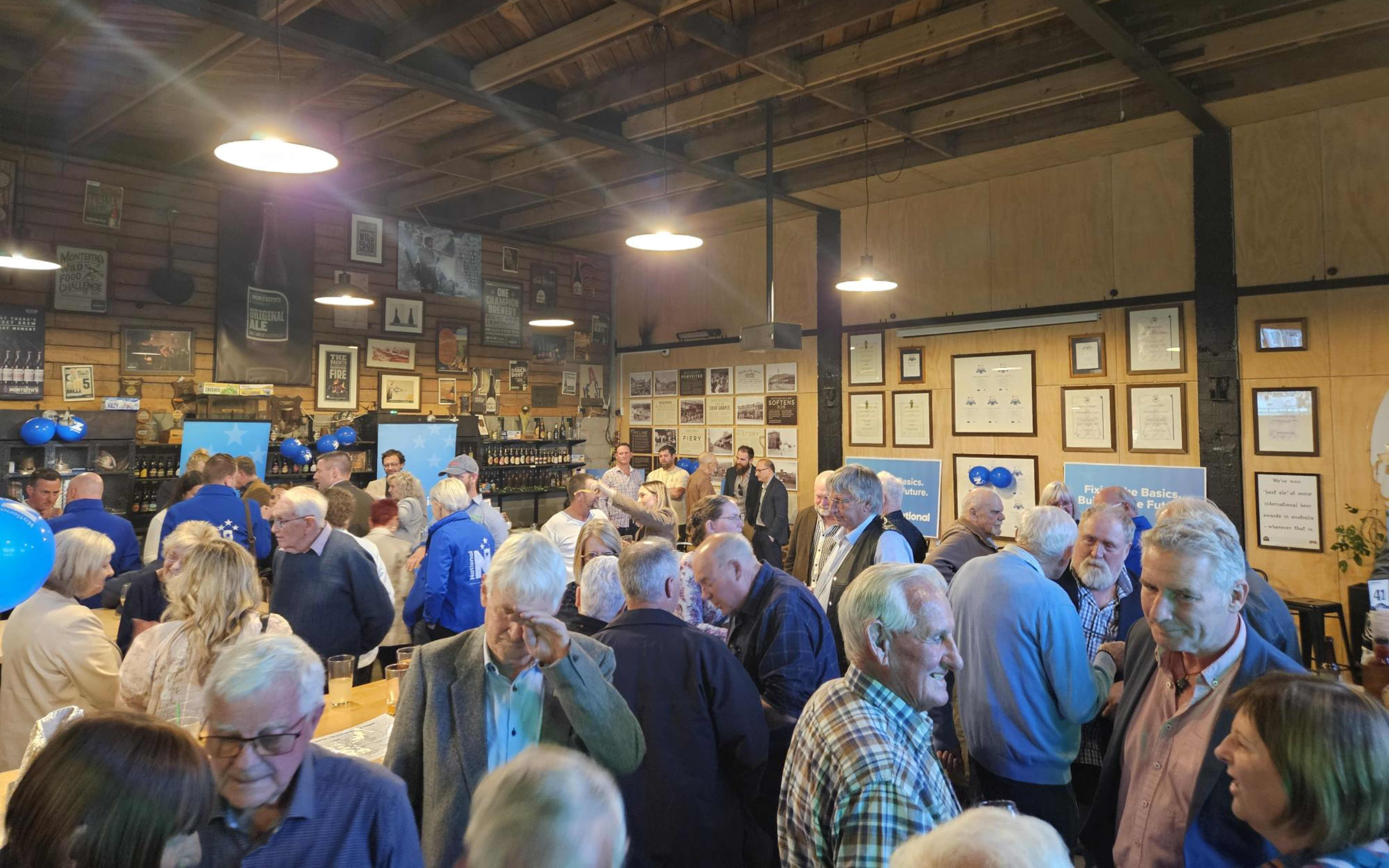 About 100 people gathered in Greymouth on Thursday for the National party's West Coast rally