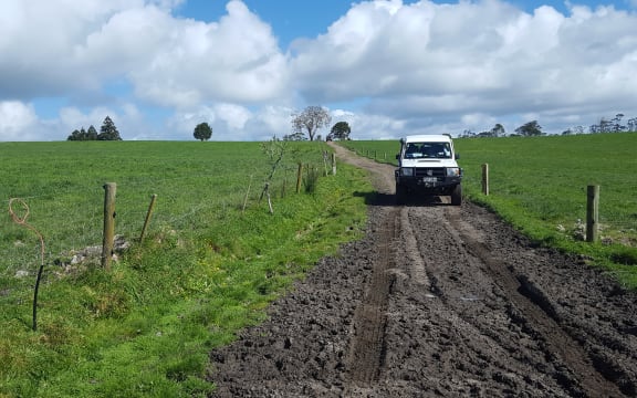The paper road to the river runs through Bill Shepherd's dairy farm.
