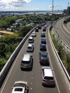 Traffic was banked up for 10km on Friday afternoon.