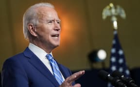 WILMINGTON, DE - NOVEMBER 04: Democratic presidential nominee Joe Biden speaks the day after Americans voted in the presidential election Day on November 04, 2020 in Wilmington, Delaware.