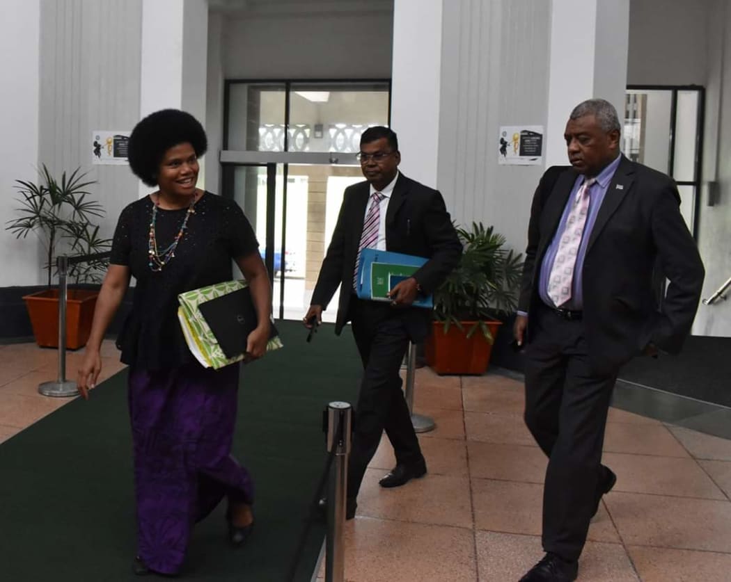 NFP MPs, Lenora Qereqeretabua, Biman Prasad and Pio Tikoduadua