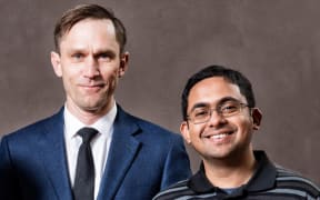 Dunedin Physicists Associate Professor Niels Kjærgaard (left) and Dr Amita Deb