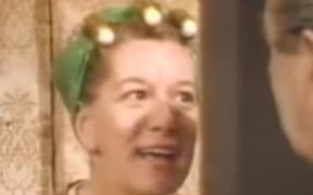 Hilda Ogden confronts husband Stan in an early episode of Coronation Street.