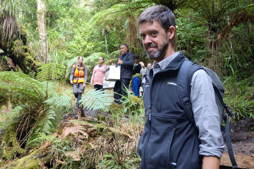 Dr Kevin Parker who has a Marsden grant to study the translocation of birds likens it to an alien abduction