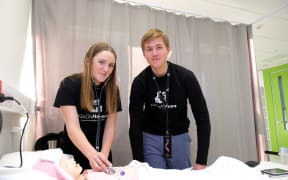 Year 12 Kaitaia College students Ariana Burnett (left) and Noah McBirneywarnes took part in the Te Manu Korokī Rangatahi Hui.
