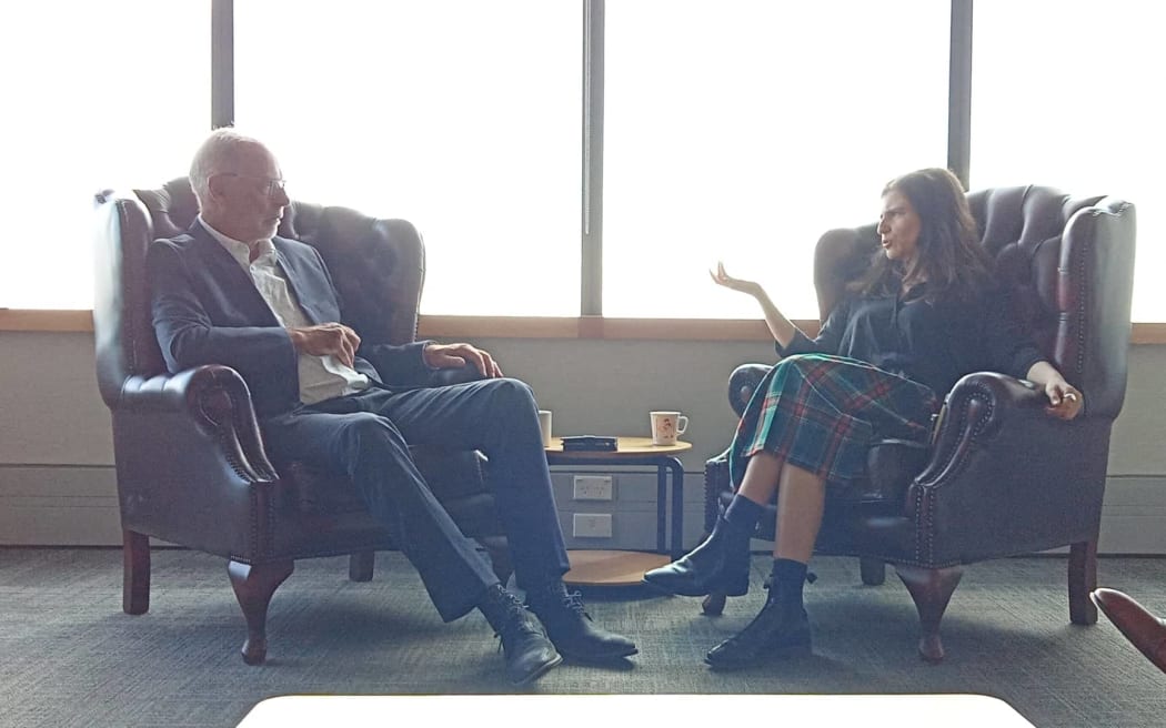 Auckland mayor Wayne Brown meets with Auckland Central MP Chloe Swarbrick.
