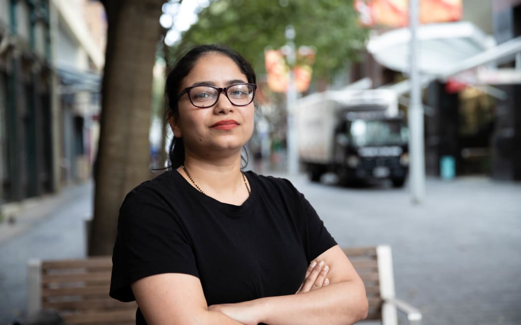 Shikha Goswami, pictured for story about foodcourts in Auckland struggling post-Covid.