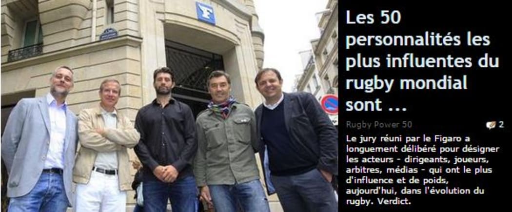 Screen shot of the jury that picked Le Figaro's 'Rugby Power 50'