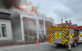 Firefighters combated the blaze in the middle of the central Otago town, which destroyed the Roxburgh Town Hall, including its 128-year-old cinema.