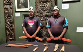 Warumungu men Jimmy Frank Jupurrula and Laurance Williams Japangarti