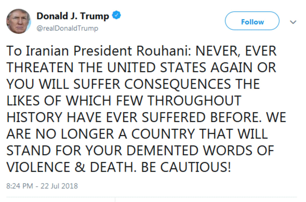Trump Iran tweet