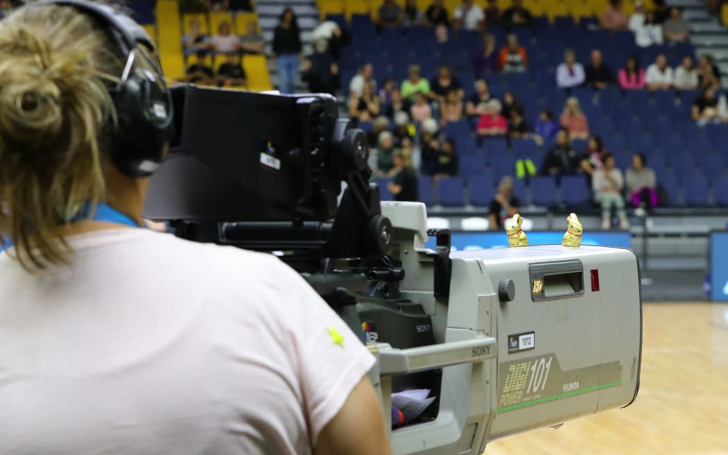 Easter bunnies on the Sky TV camera’s during the ANZ Netball Premiership round 6 match between the Magic and Mystics at Energy Events Centre in Rotorua, New Zealand on Sunday April 09, 2023. Copyright photo: Aaron Gillions / www.photosport.nz