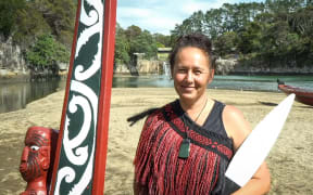 Northland police constable Gail Shepherd was also known for her dedication to kaupapa waka, instructing young paddlers at events around the North. Photo: Supplied