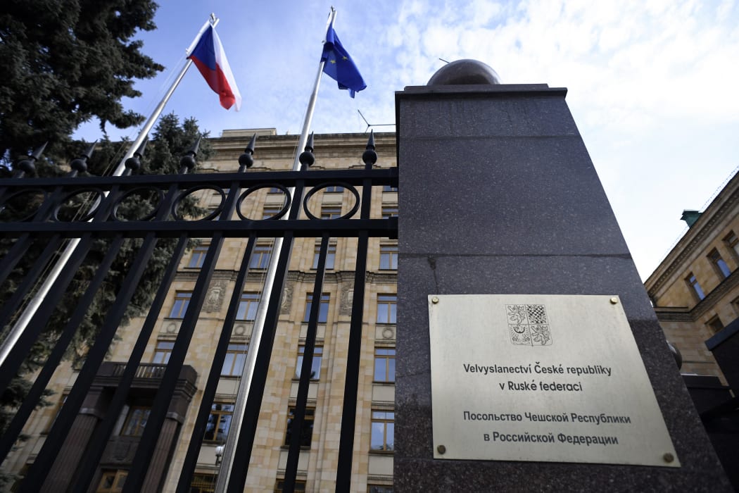 A view of the Czech embassy in Moscow on April 19, 2021.