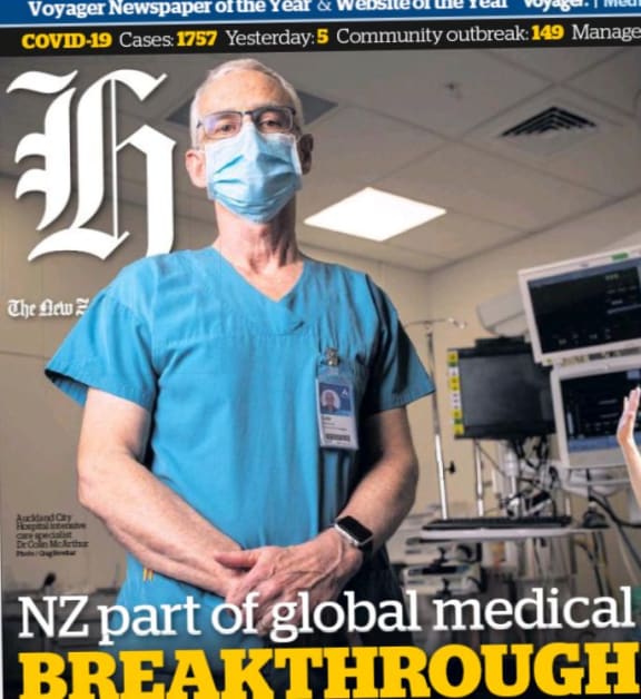 Dr MacArthur on the Herald's front page on Thursday.