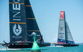 American Magic vs Team UK in the America's Cup Challenger Selection Series.