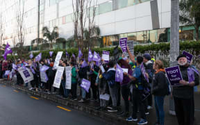 Nurses protest on the streets of Auckland as they take industrial action after failed negotiations.