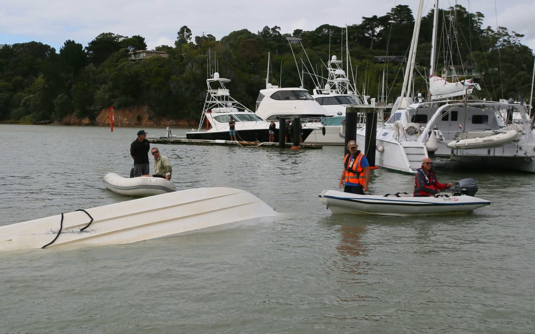Tūtūkākā marina's Sunday-morning Tongan tsunami aftermath.
