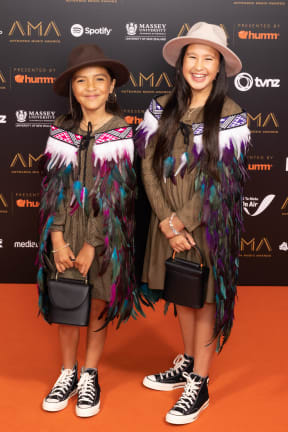 Cousins Te Haakura Ihimaera-Manley, 9 and Atareta Milne, 11