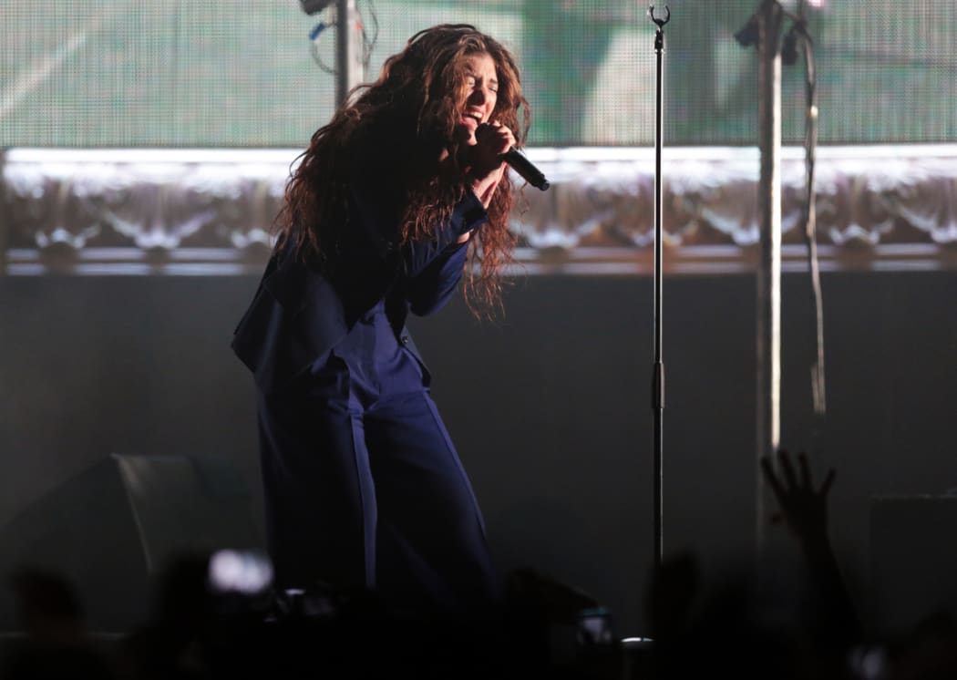 Lorde performing on the TSB Arena, Wellington