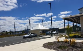 A covid testing centre tent in Whangarei.