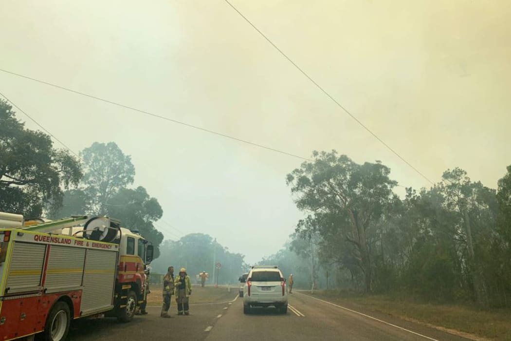 Firefighters battling fires in Queensland over the last week.