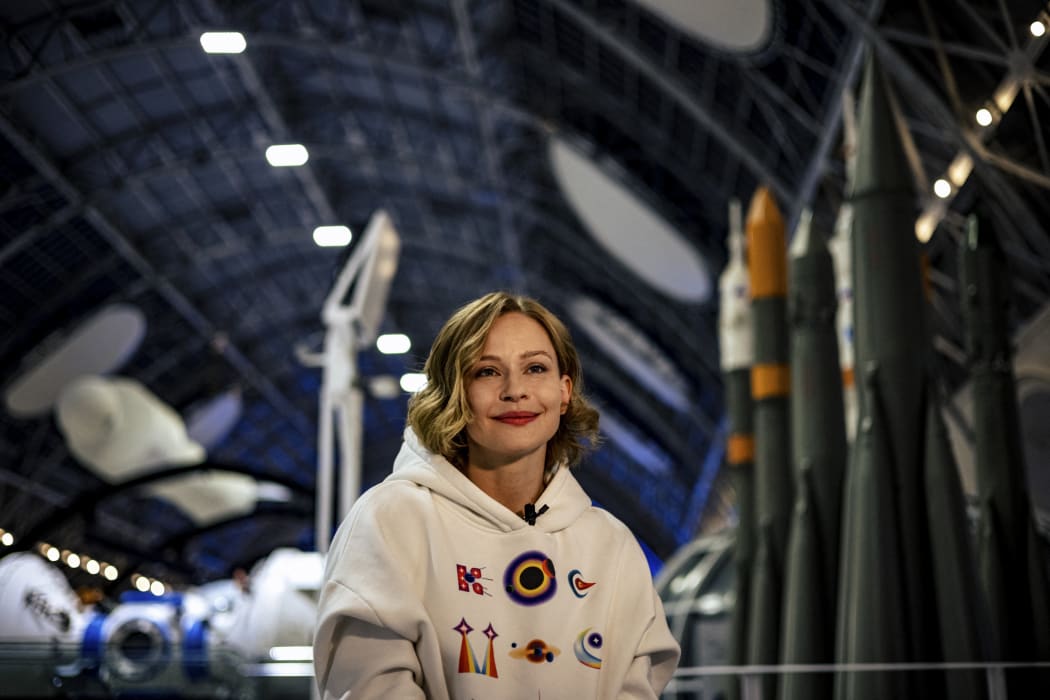 Russian actress Yulia Peresild in Moscow, (pictured on 4 June, 2021) is set to take off with director Klim Shipenko to film a movie at the International Space Station.