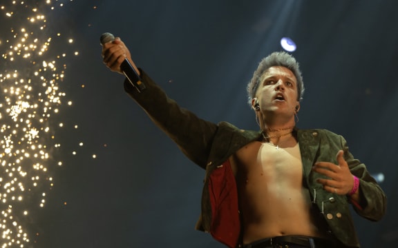 Croatia's singer, songwriter and music producer Marko Purisic, also known as Baby Lasagna, performs on stage during the 'Eurovision in Concert' in AFAS Live in Amsterdam on April 13, 2024. Every year, a month before the Eurovision Song Contest 2024 which will take place in Malmo Arena on May 11, 2024, various participants gather at the 'Eurovision in Concert' to sing their entry. (Photo by Sander Koning / ANP / AFP) / Netherlands OUT