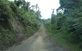 The main road across the interior of the Vanuatu island of Tanna.