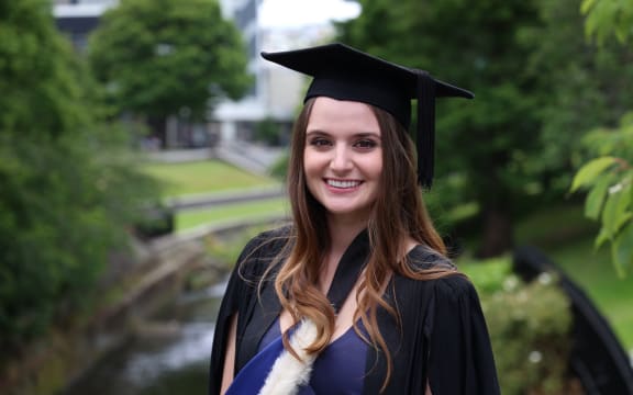 Anna Blair in her Bachelor of Science graduation regalia