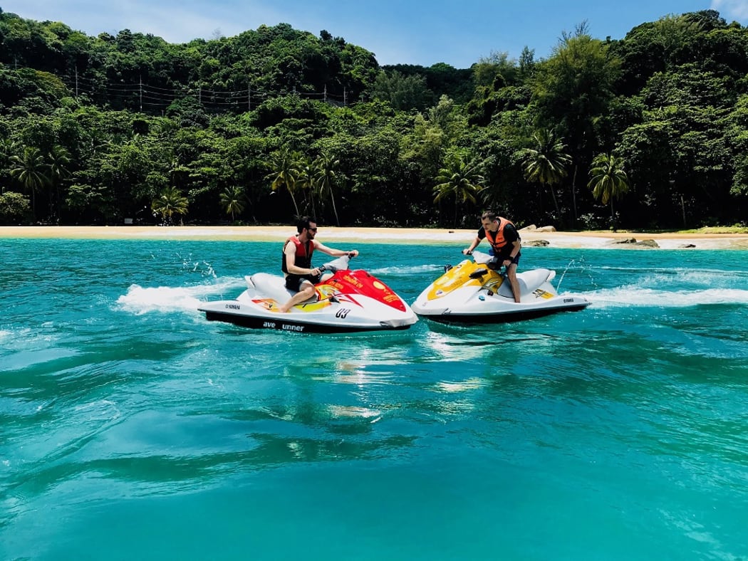 Nick Ashley and a friend on a weekend away in Thailand