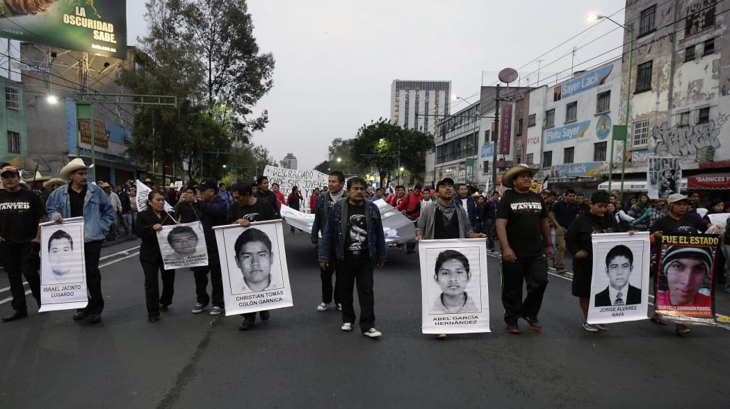 A protest at the Eje Central Avenue in Mexico City.