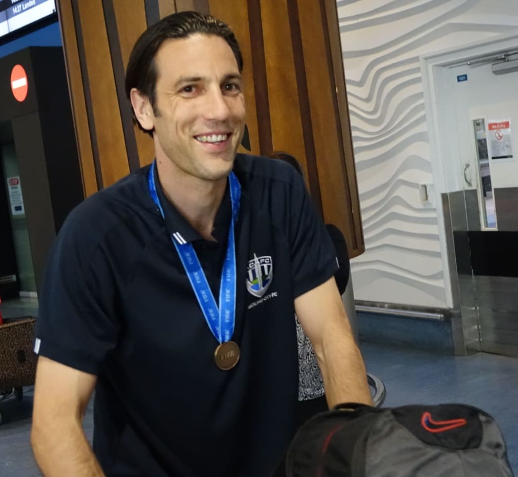 Ivan Vicelich arrives at Auckland Airport.