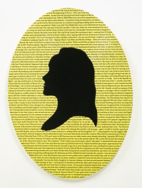 Cameo artwork inspired by the profile of Queen Elizabeth on the fifty cent coin.