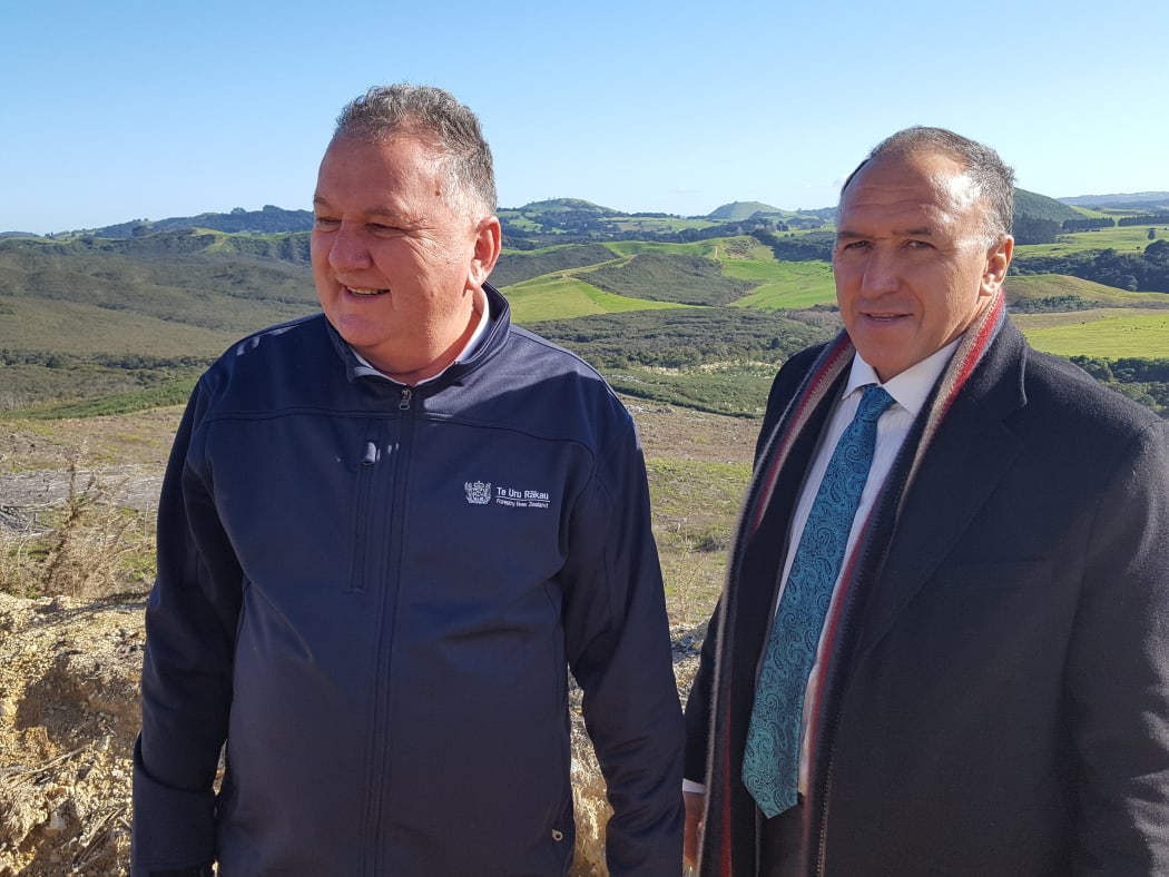 Shane Jones and Pita Tipene at the Ngāti Hine joint venture launch on May 31.