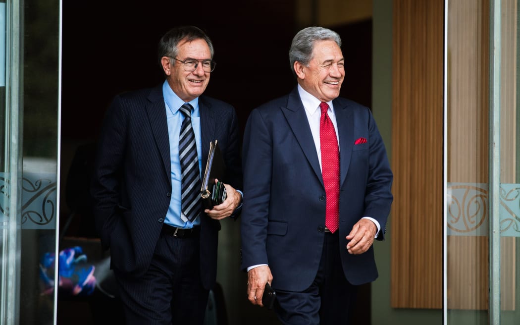 Winston Peters, left, and his lawyer Brian Henry