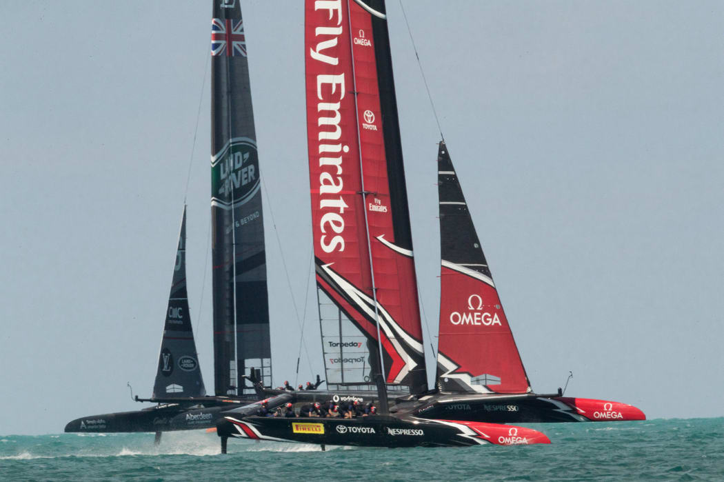 Emirates Team New Zealand vs Land Rover BAR. 22/05/2017. America's Cup, Bermuda.