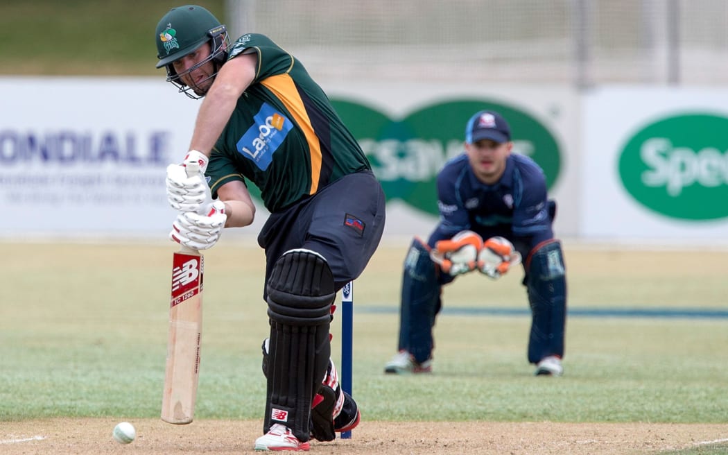 Bevan Small at the crease for Central at Colin Maiden Park