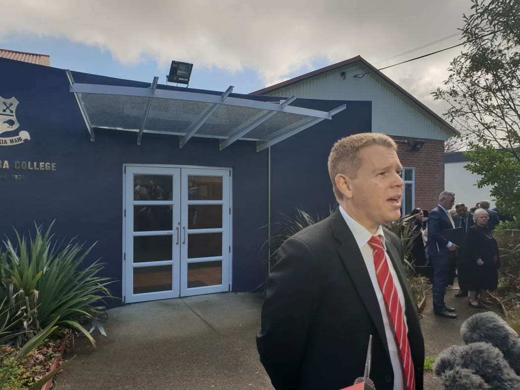 Education Minister Chris Hipkins at Hato Pētera College.