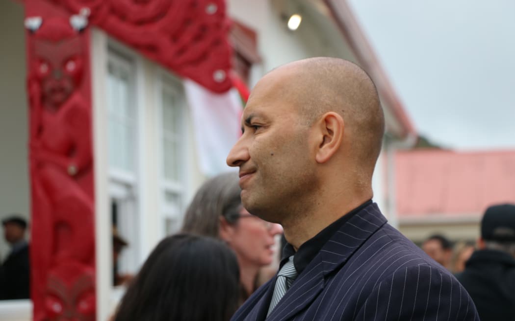 Māori Development Minster, Tama Potaka at the reopening of the iconic wharenui at Te Tii Marae Waitangi.