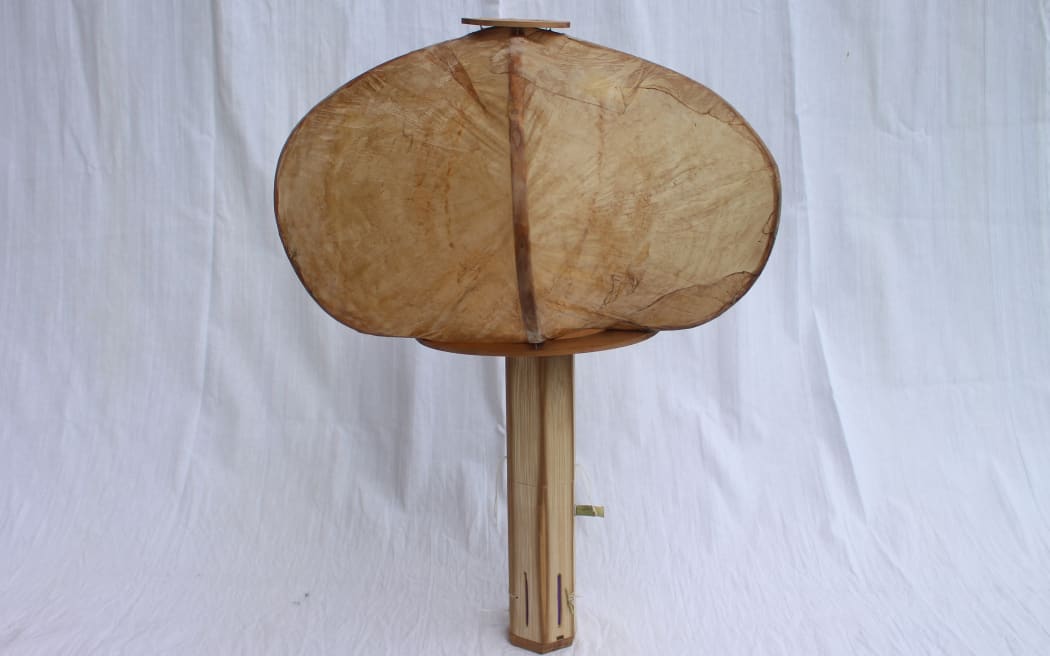The lamp features a SCOBY shade made from bamboo tea, and a bamboo base.