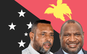 Allan Brid, left, and James Marape