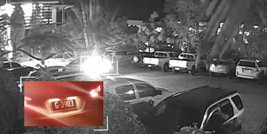 A screenshot of video footage reportedly showing the secret meeting