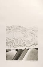 Marilynn Webb, Cloud Landscape 2 1973, Linoleum engraving
