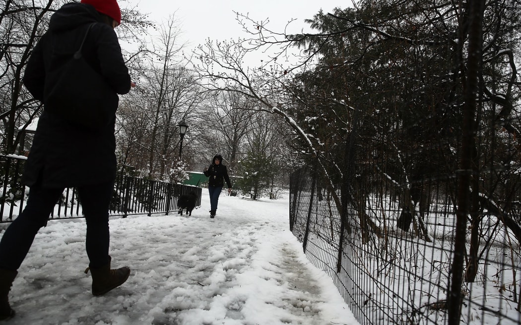 Brooklyn's Prospect Park following an evening storm on Saturday. Forecasters are warning a massive blizzard is on the way.
